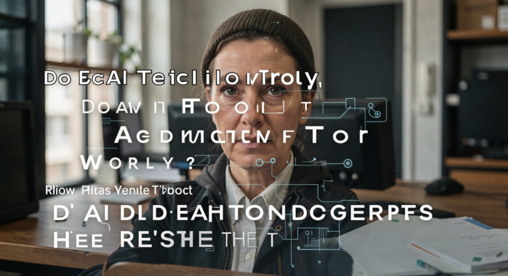 Photorealistic image depicting AI detection tools in a modern tech environment.