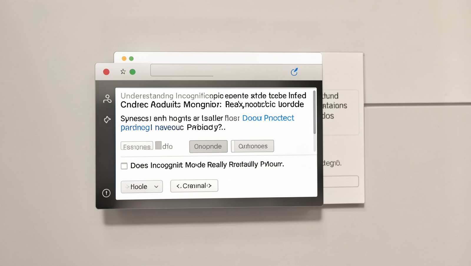 Detailed visual representation of incognito mode features in a browser interface.