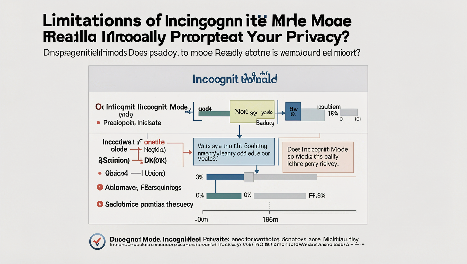 Infographic illustrating the limitations of incognito mode for online privacy.