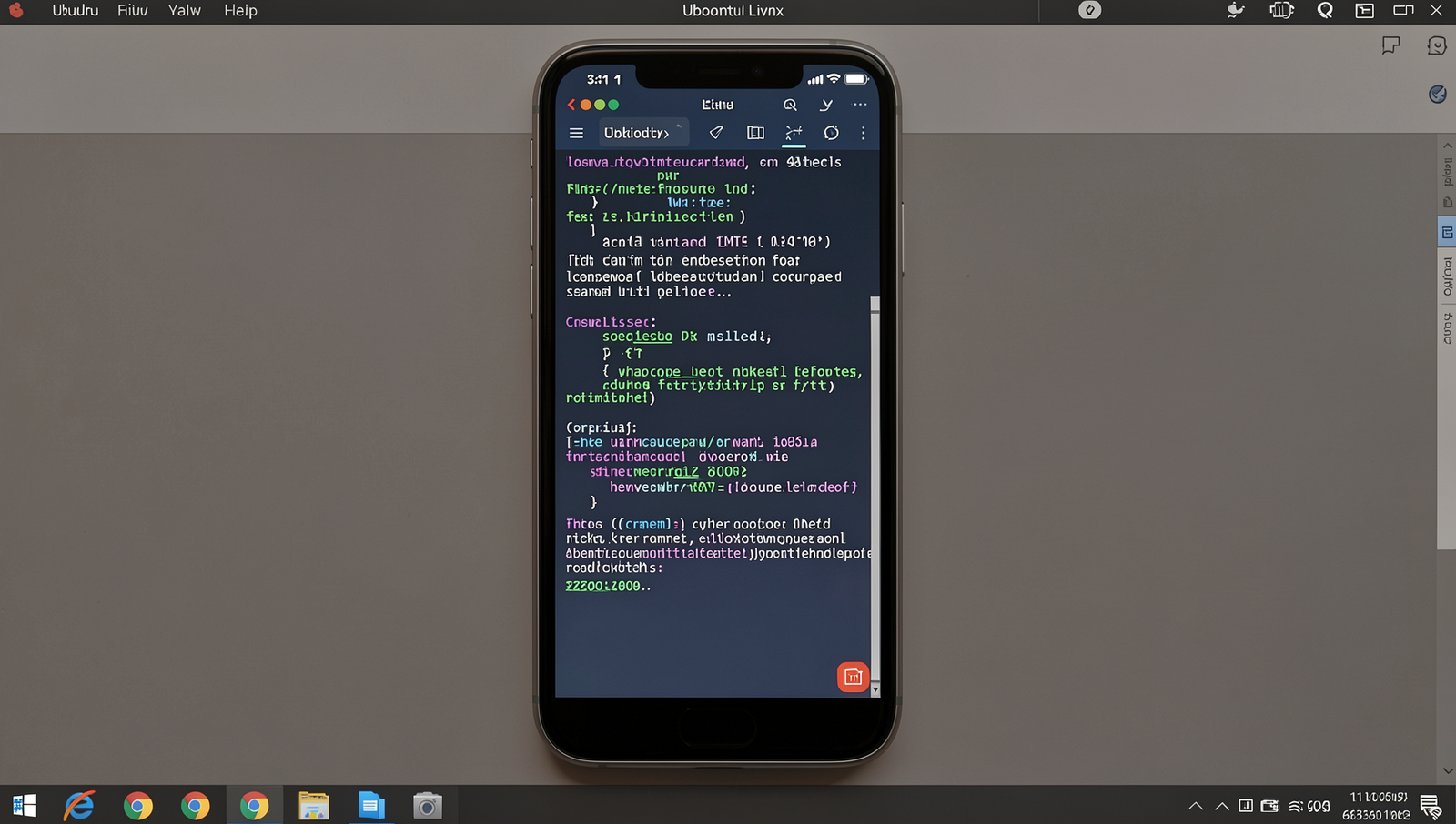 Close-up of a phone screen displaying unusual app notifications and crashes.