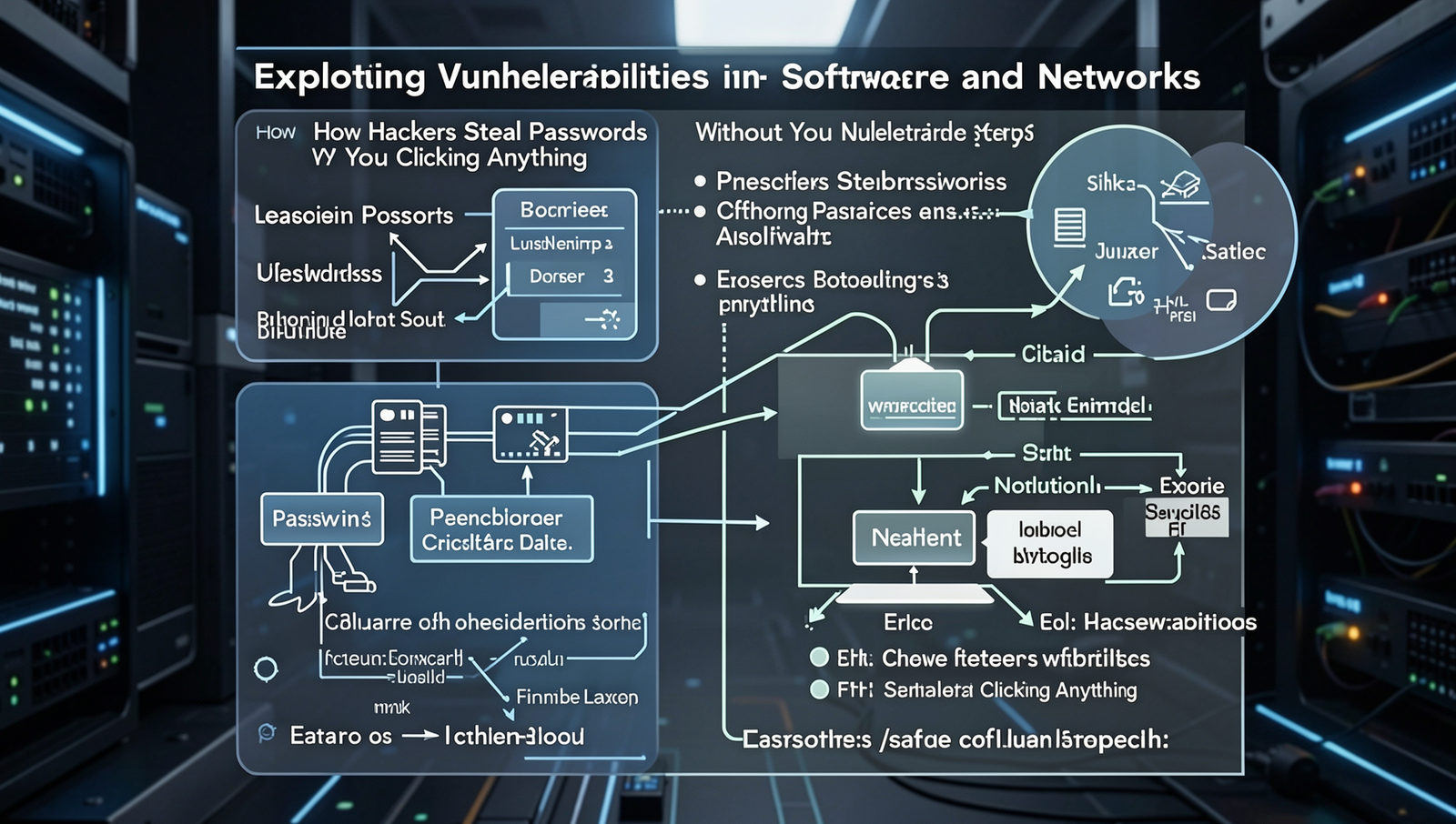 Infographic illustrating software vulnerabilities and their impact on security.