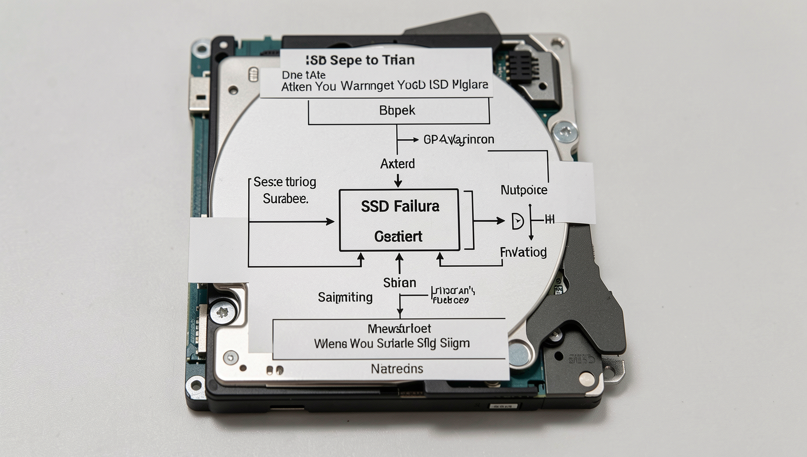 Flowchart illustrating steps to take for suspected SSD failure with detailed technical accuracy.