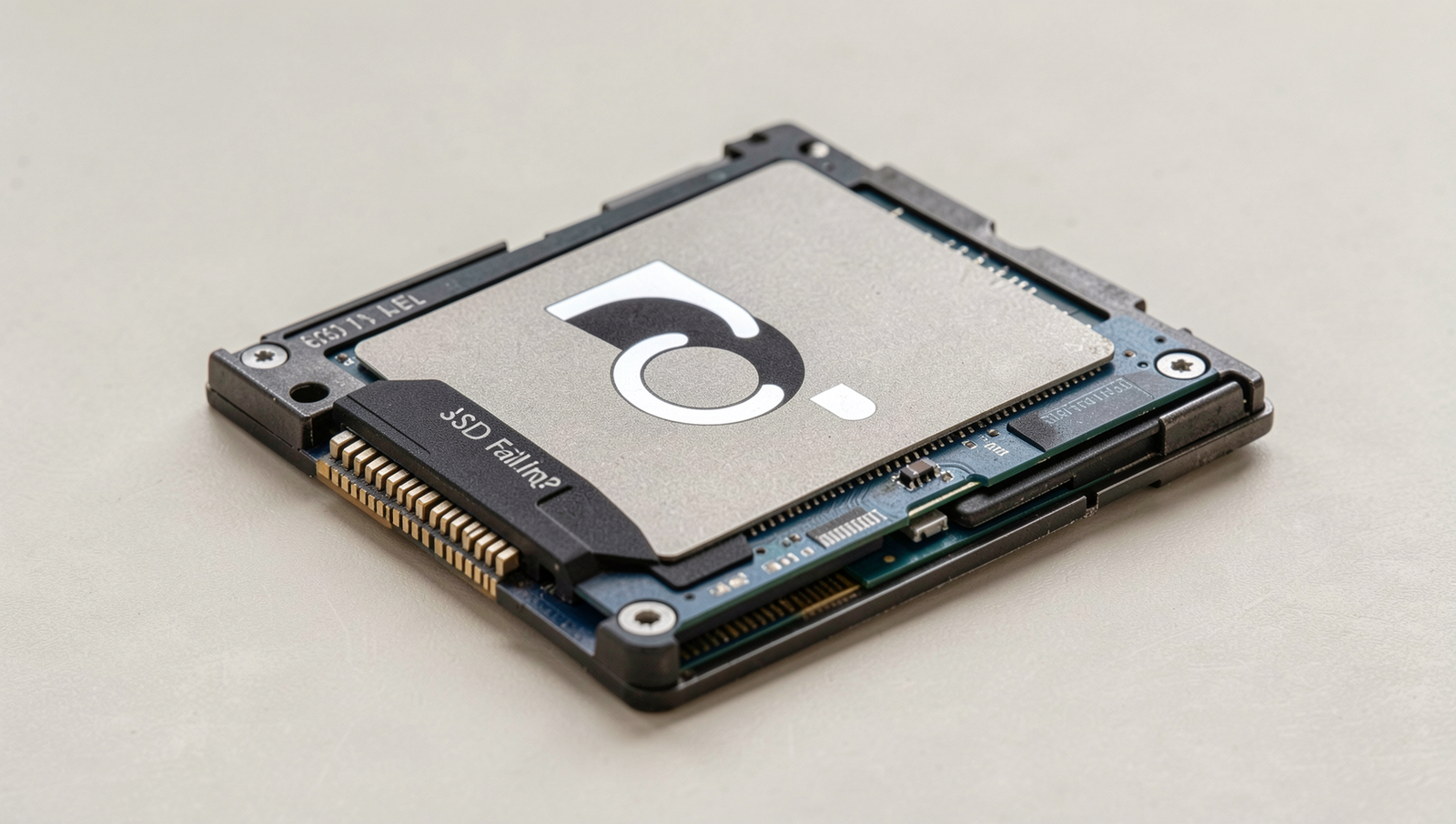 Diagram illustrating common signs of a failing SSD, including slow performance and data loss.