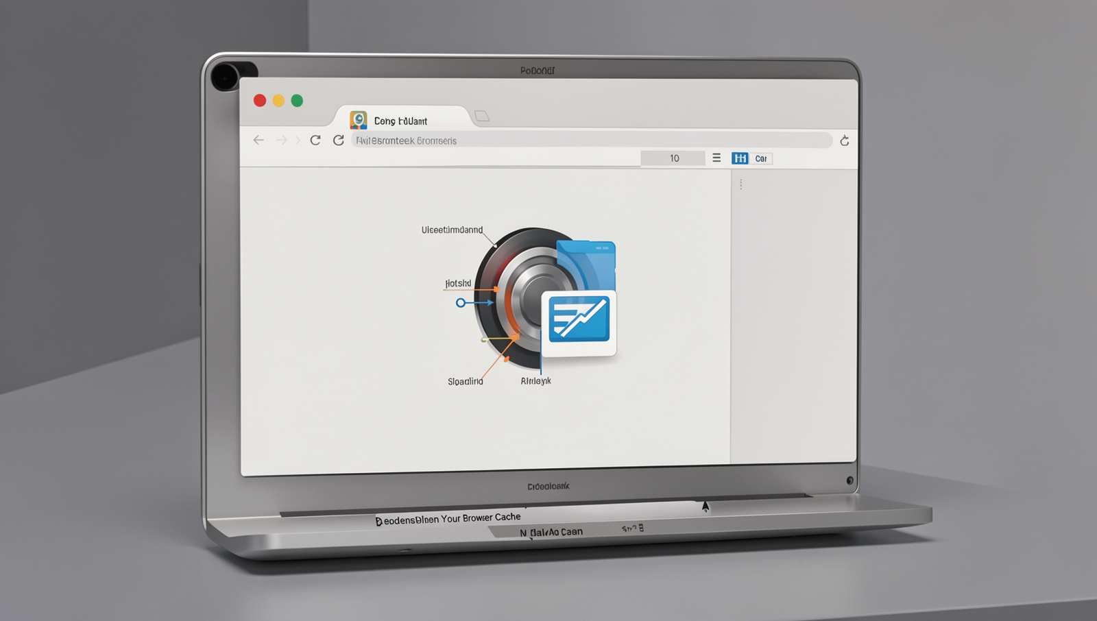 Detailed illustration of browser cache concept with realistic lighting and focus.
