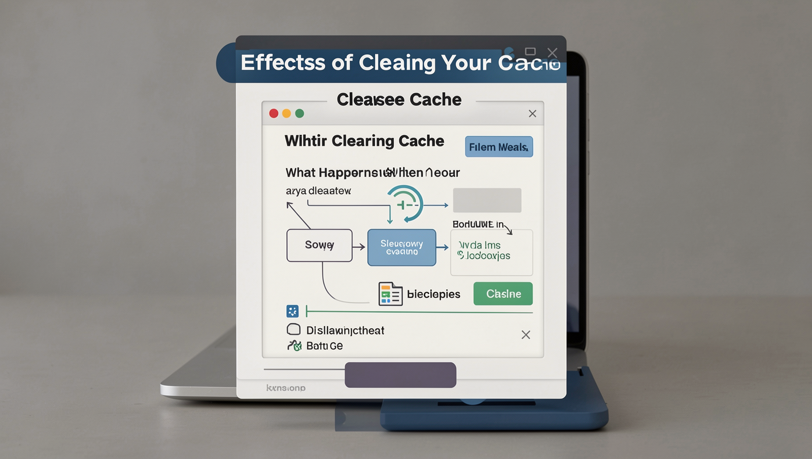 Detailed diagram illustrating the effects of clearing browser cache.