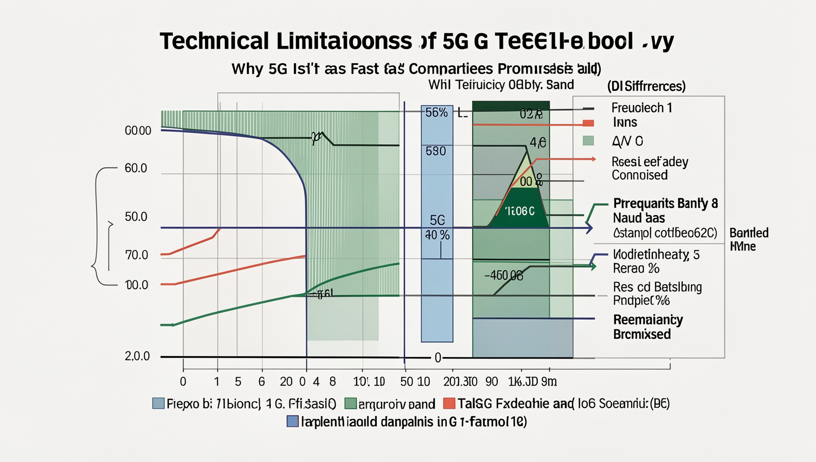 Detailed diagram illustrating frequency bands and their characteristics in 5G technology.
