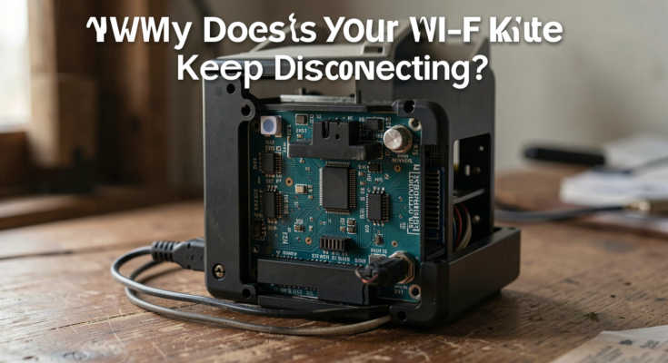 A professional editorial photo depicting a frustrated person with a laptop, symbolizing Wi-Fi disconnection issues.