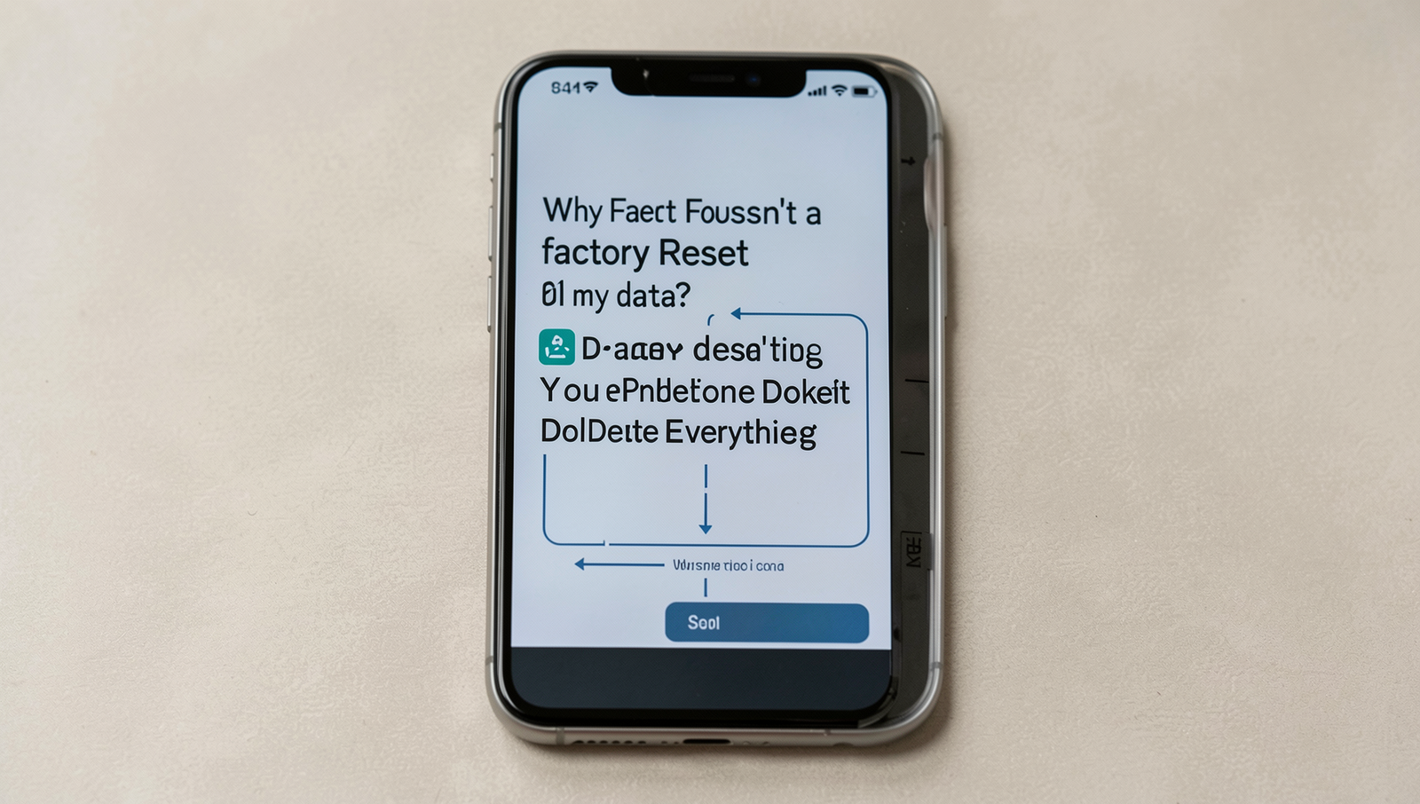 Diagram explaining why factory resets don't remove all data from devices.