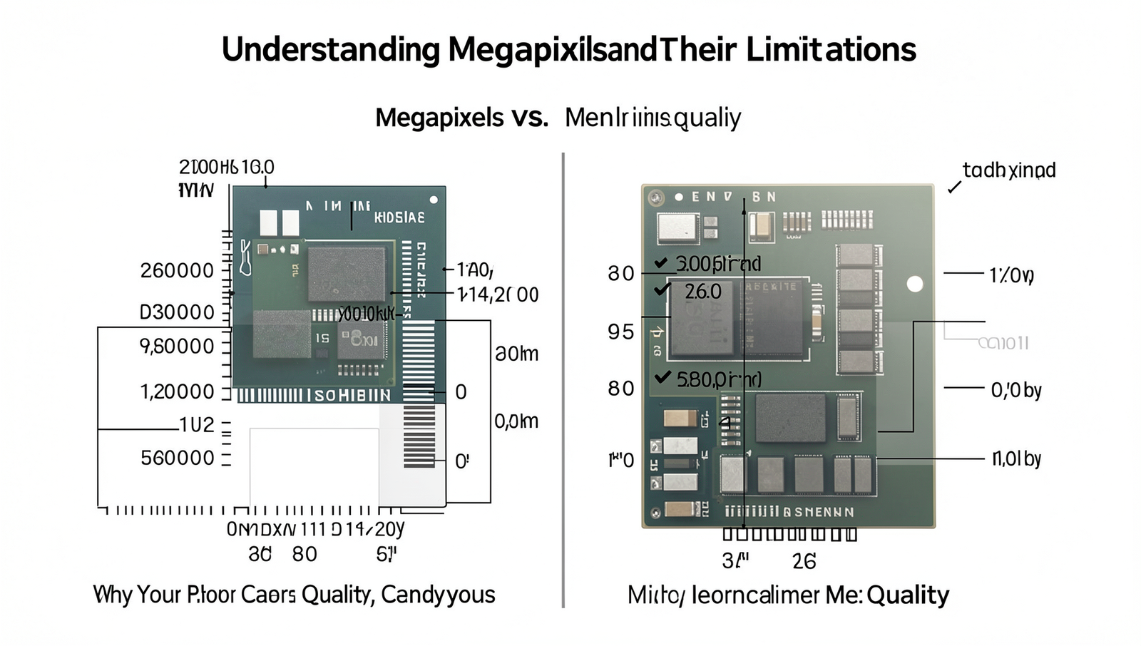 Comparison chart illustrating megapixels versus image quality in photography.