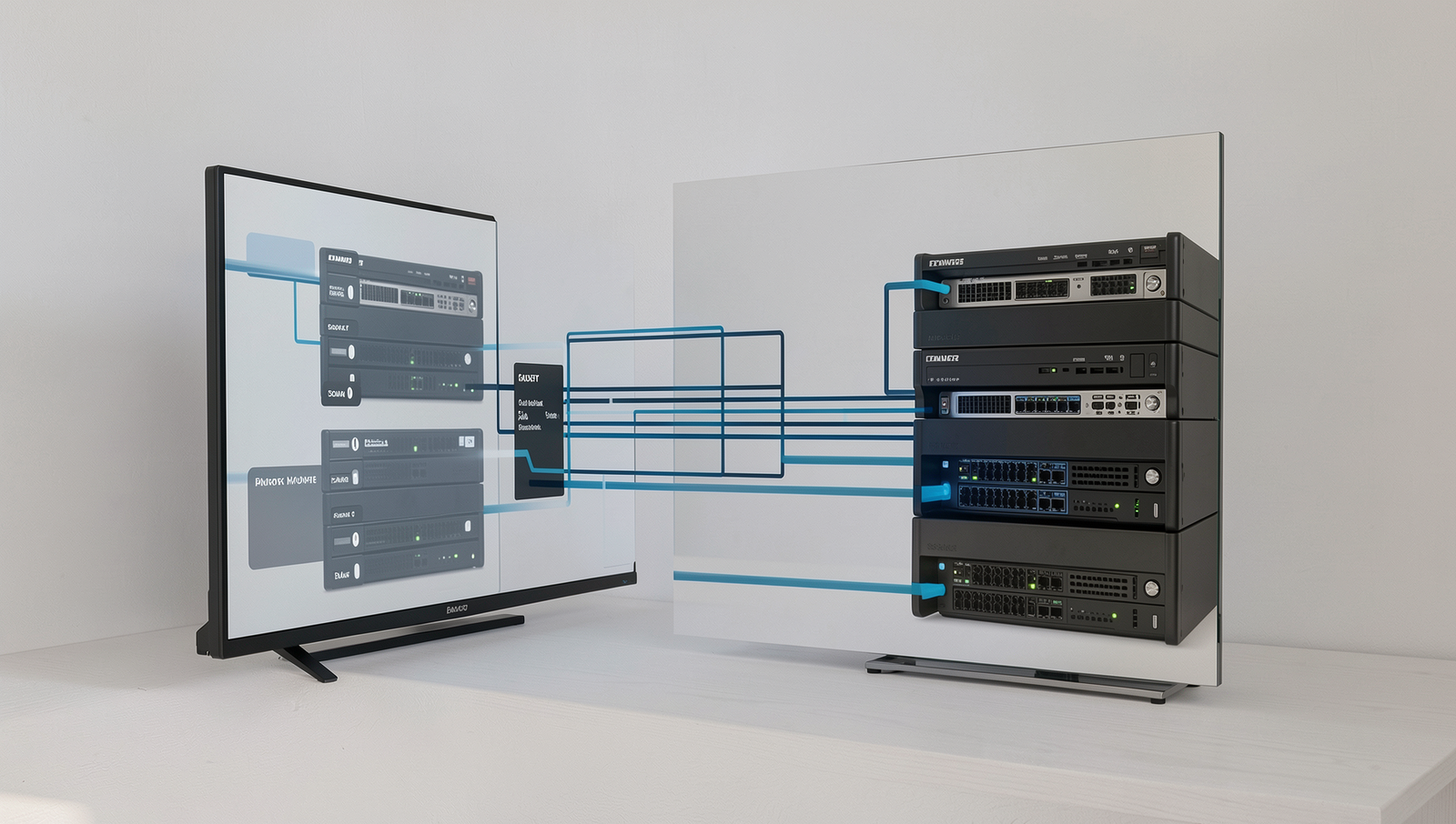 Data flow diagram illustrating connections between a smart TV and servers.